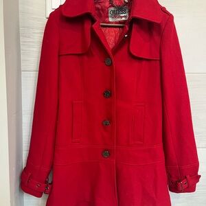 GUESS Women's Bold Red Trench Coat